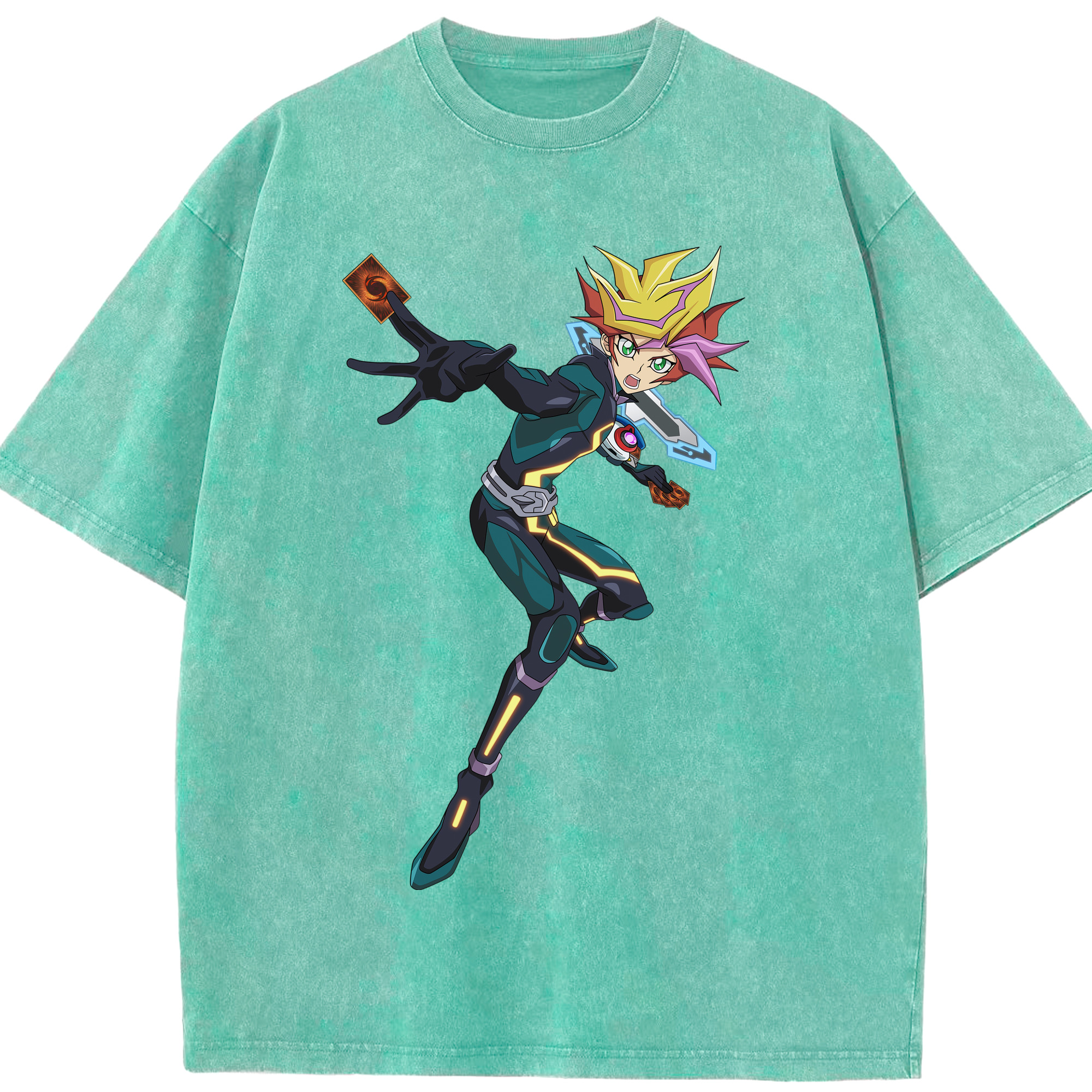 （画像用） 遊☆戯☆王 Yu-Gi-Oh! 綿100% ヴィンテージ風 半袖Tシャツ（フロントプリント）